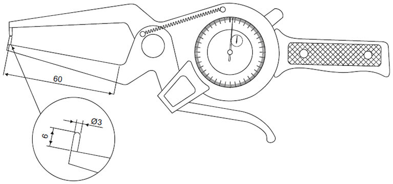Outside Pistol Caliper Gauges - SPECIFICATIONS & DIMENSIONS